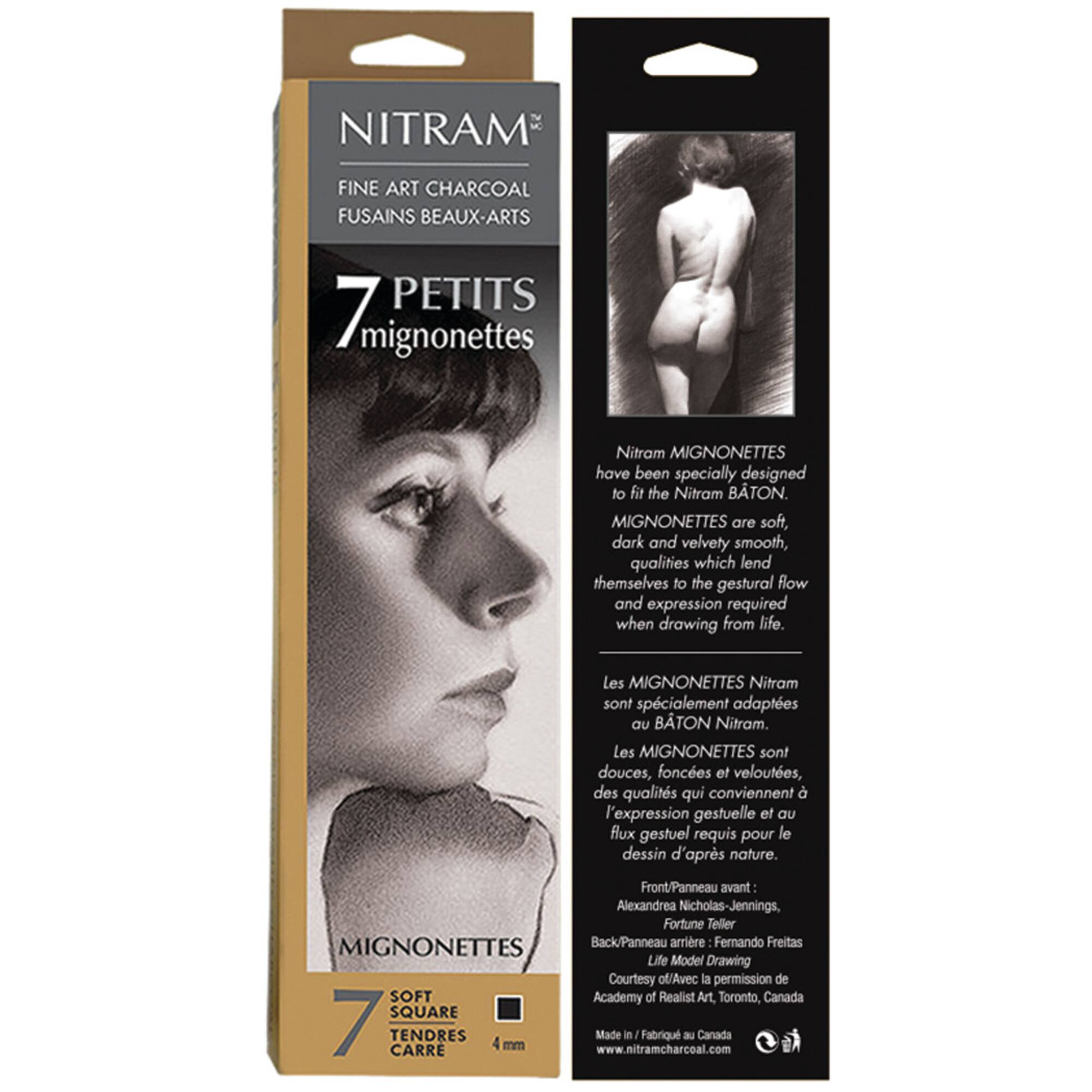 Nitram™ Mignonette Baton 4mm Charcoal Refills, 7ct.